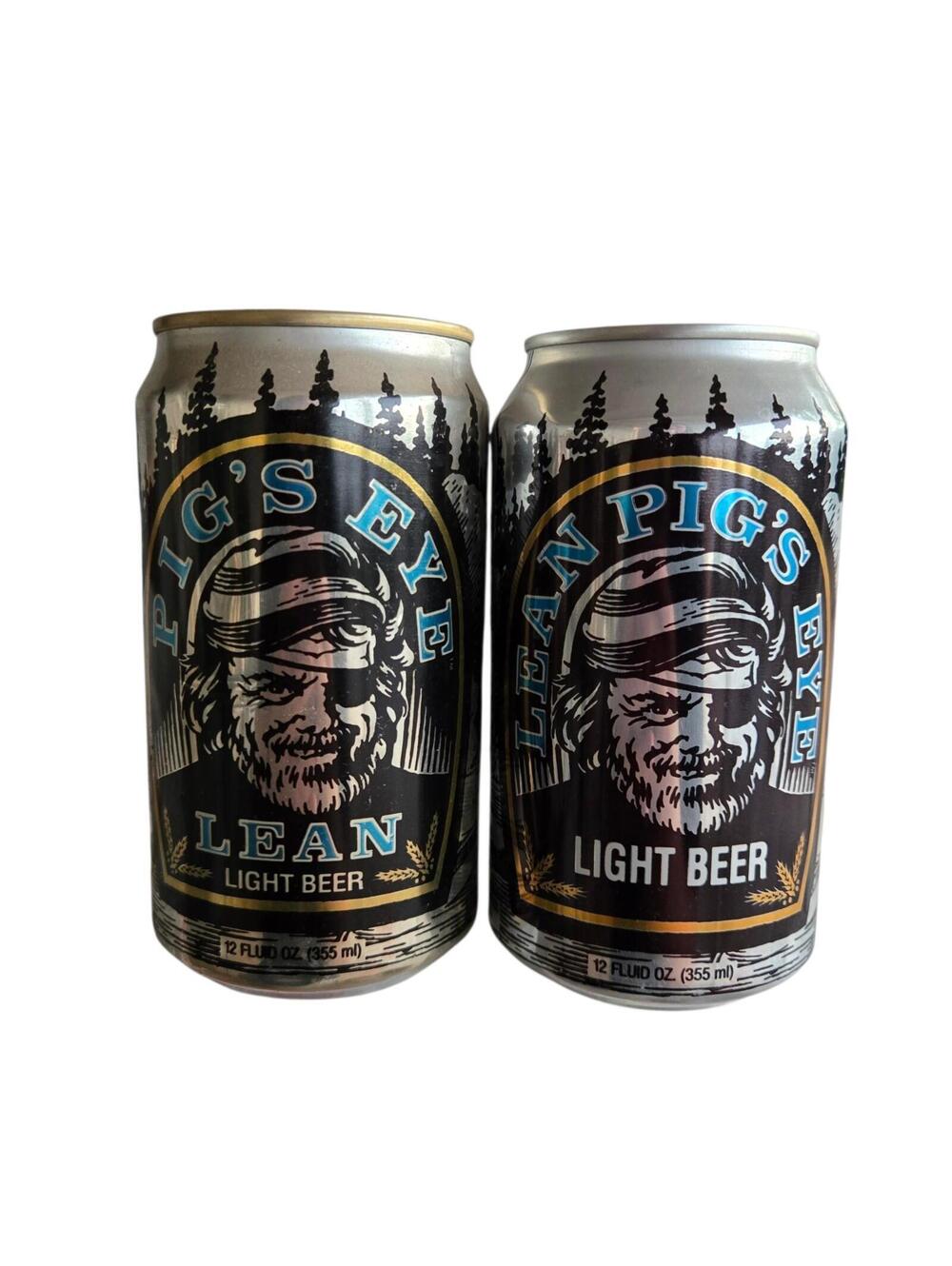 Vintage Pig’s Eye Lean Light Beer Cans Lot Of 2 One Piggy Bank Variant